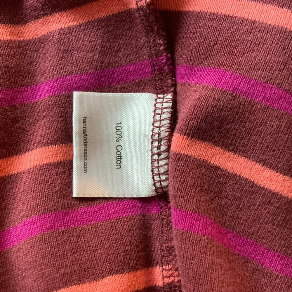 Hanna Andersson Classic Play Dress LS Striped Soft Cotton Knit, sz 120, sz 6 - 7